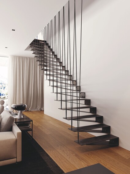 Lehkost, která nese. Schodiště, které popírá gravitaci. Extravagantní …